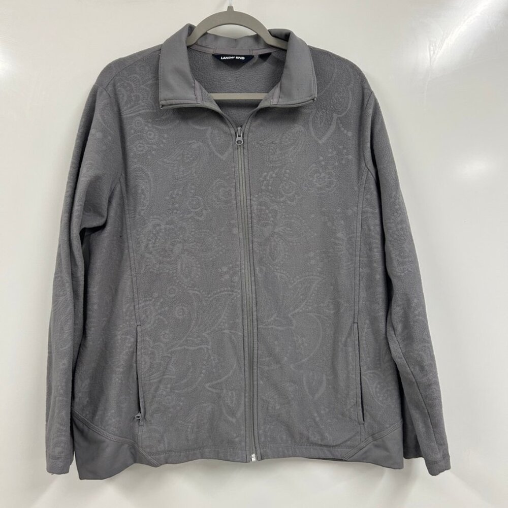 XL Land’s End Gray Zip Lightweight Fleece‎ Athleisure Jacket